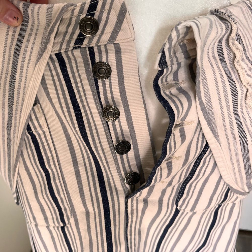 Free People Old School Love Jumper Pinstripe Mini Dress – Size 6 - Picture 11 of 12
